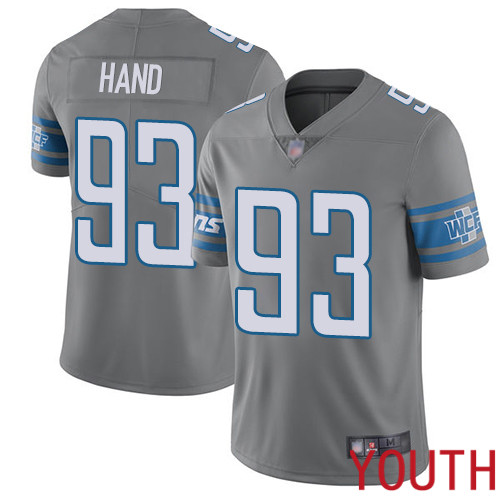 Detroit Lions Limited Steel Youth Dahawn Hand Jersey NFL Football #93 Rush Vapor Untouchable->detroit lions->NFL Jersey